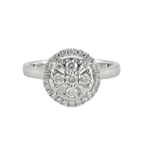Bague 54.5 Bague Diamants tailles brillant et baguette 58 Facettes EL2-63