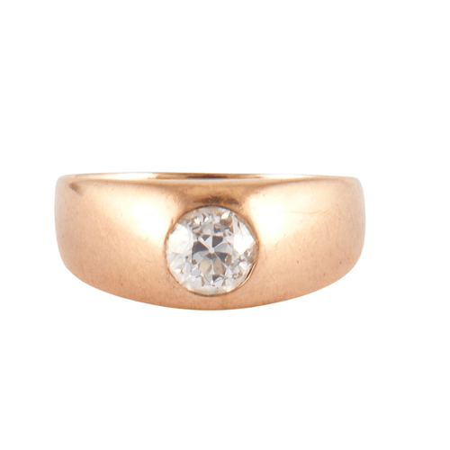 Bague 60 Bague jonc or jaune, diamant 58 Facettes