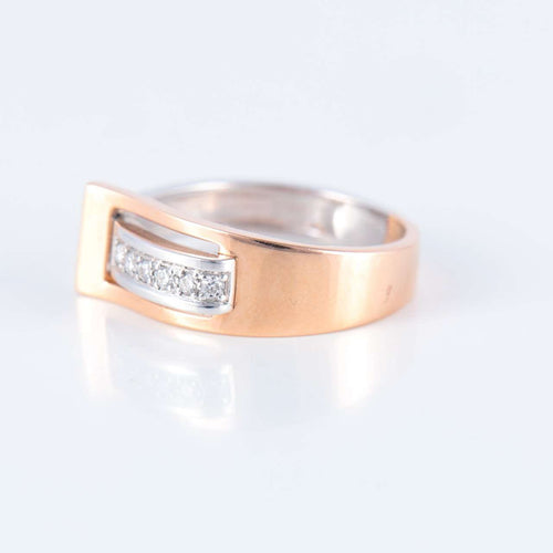 Bague 54 Bague Deux ors Diamants 58 Facettes JE252