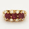 Bague 53 Bague or jaune, trois rubis et diamants 58 Facettes DV0507-3