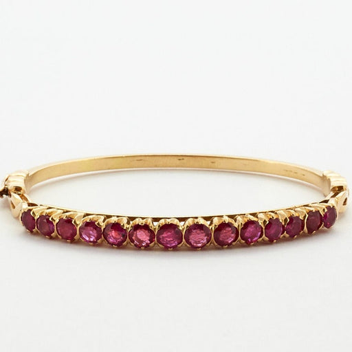 Bracelet Yellow gold and ruby ​​bangle bracelet 58 Facettes DV0507-4