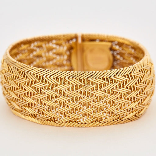 Bracelet Bracelet ruban en or jaune, motif croisillons 58 Facettes DV0522-1