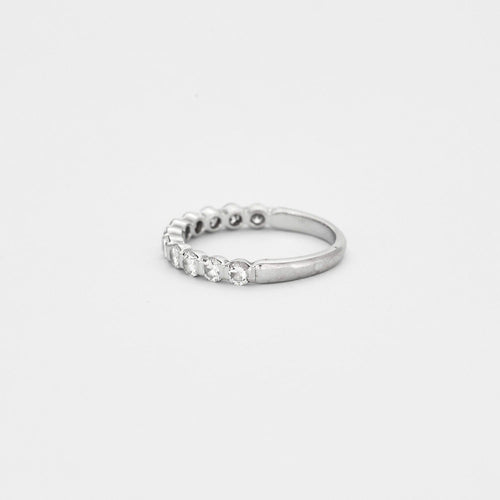 Bague Demie alliance en or gris et diamants 58 Facettes DV0523-1
