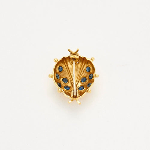 Broche Broche coccinelle en or jaune et or gris Saphir et Diamants 58 Facettes DV0534-8