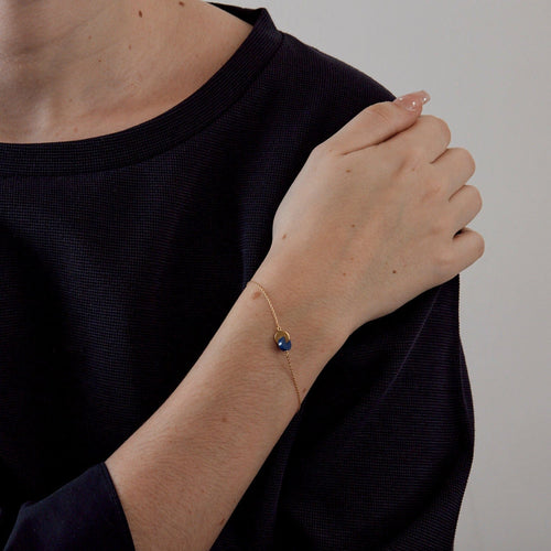 Bracelet Fin Bracelet en or jaune et Lapis-Lazuli 58 Facettes DV0534-15