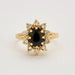 Ring Yellow gold sapphire and diamond daisy ring 58 Facettes DV0548-1