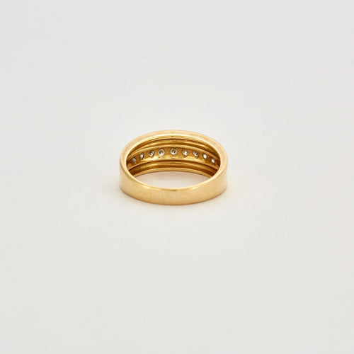 Bague Bague godronnée or jaune et  diamants 58 Facettes DV0548-5