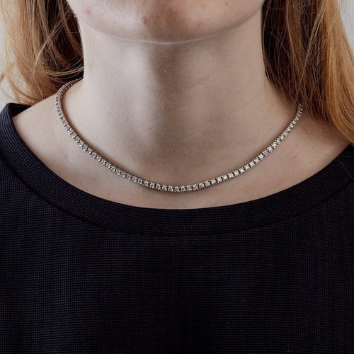 Collier Collier Rivière de diamants sertis sur or blanc 58 Facettes DV0551-1