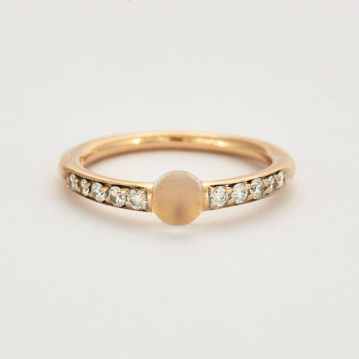50 Pomellato ring M'Ama Non M'Ama ring in pink gold and moonstone and diamonds 58 Facettes DV1746-2