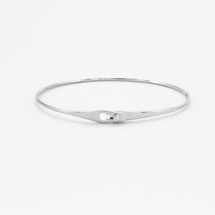 Bracelet DINH VAN - Bracelet serrure en or gris et diamants. Small 58 Facettes DV1414-3