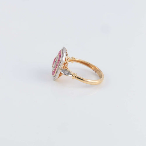 Bague 53.5 Bague Style Art Déco Rubis  Diamants 58 Facettes 1