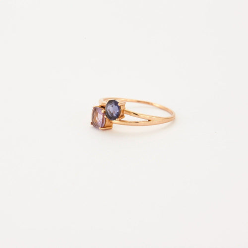Bague Bague or rose, améthyste et cordiérite 58 Facettes DV1403-5