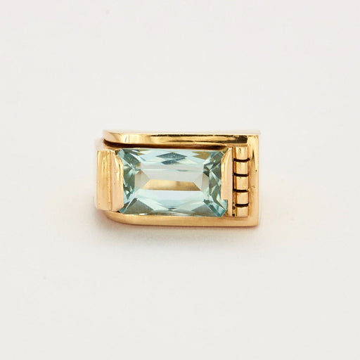 Ring Signet ring in yellow gold and aquamarine 58 Facettes DV2021-1