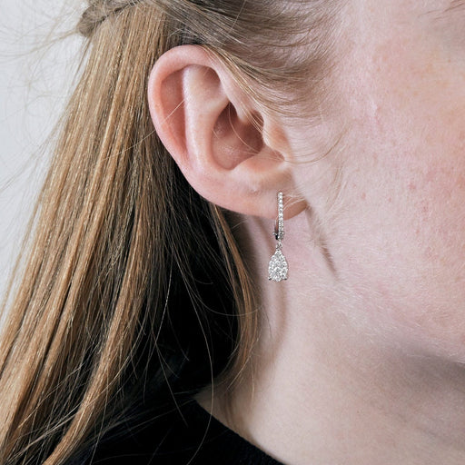 Boucles d'oreilles Boucles d'oreilles en or gris et  diamants 58 Facettes DV1537-2