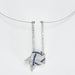 Necklace White gold necklace and platinum pendant, sapphire diamonds 58 Facettes DV0565-2