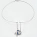 Necklace White gold necklace and platinum pendant, sapphire diamonds 58 Facettes DV0565-2