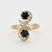 Ring Bague Toi et Moi gold sapphires and diamonds 58 Facettes DV0569-5