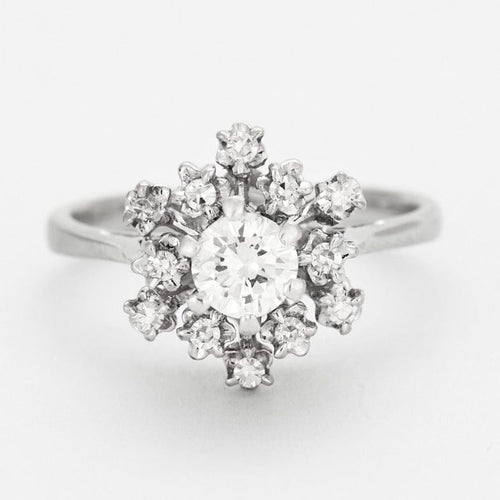 Bague Bague Flocon or gris et diamants 58 Facettes DV0569- 16