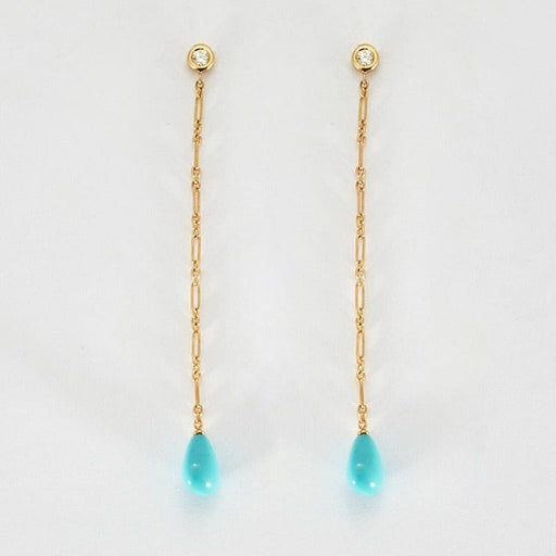 DIOR earrings - Gold turquoise and diamond earrings 58 Facettes DV0570-2