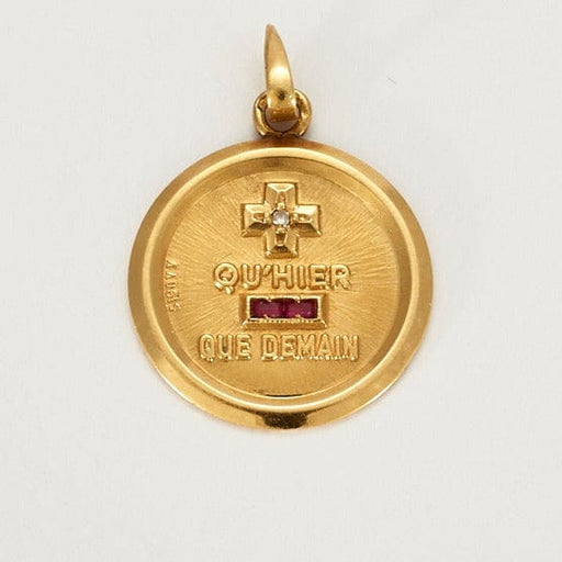 Pendentif AUGIS - Médaille sentimentale en or jaune 58 Facettes DV2249-1