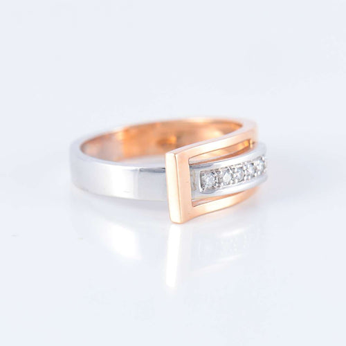 Bague 54 Bague Deux ors Diamants 58 Facettes JE252