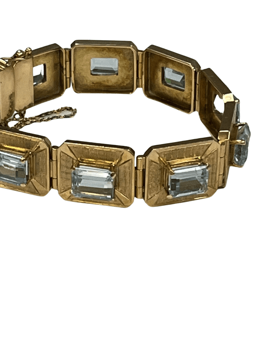 Bracelet Bracelet Ruban Or Jaune Aigue-Marines 58 Facettes LOT 4508