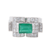 Ring Emerald Diamond Tank Ring 58 Facettes 1