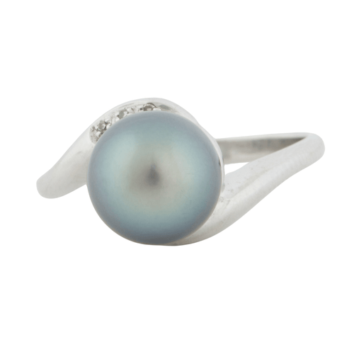 Bague 52 Bague Or blanc Perle Diamants 58 Facettes REF 5032/34