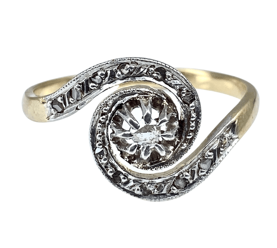 Bague 55 Bague tourbillon diamants vers 1900 58 Facettes AB179