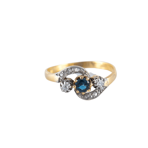 Bague Bague saphir diamant or platine 58 Facettes