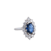 Ring 49 Marquise ring in 18k white gold sapphires and diamonds 58 Facettes