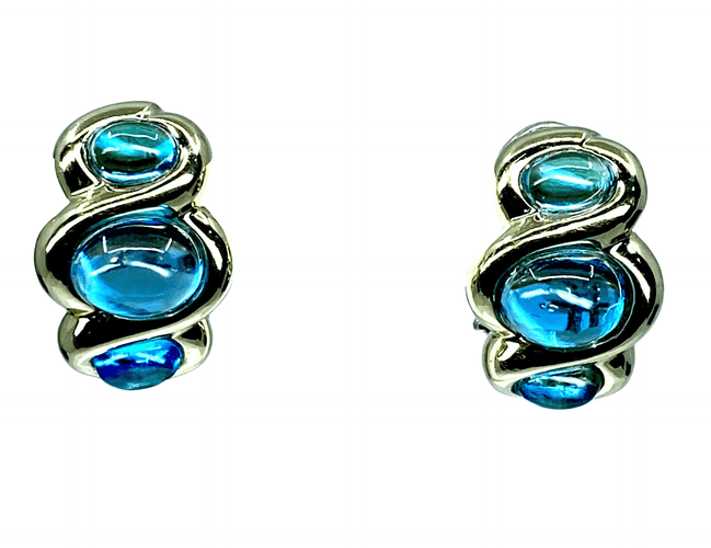 Boucles d'oreilles Boucles d’oreilles Topazes cabochons 58 Facettes AB234