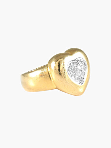 Bague Bague Coeur or et brillants 58 Facettes 372