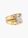 Ring 52 Double JONC ring LIEN pattern diamonds 58 Facettes 312-1