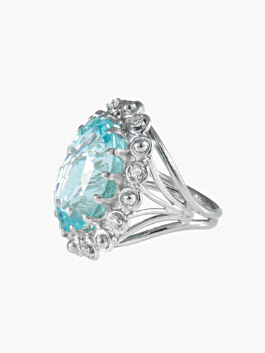Bague Bague COCKTAIL aigue-marine 58 Facettes 423