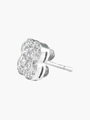 Boucles d'oreilles Boutons d'oreilles or blanc et diamants 58 Facettes 418