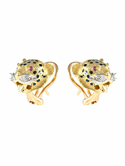 Panthères yellow gold earrings