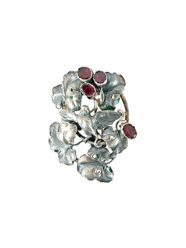 Broche Broche XIXe en argent thème "Oiseau aux ailes déployées" 58 Facettes 414.2