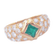 Bague Bague en or jaune, émeraude, diamants 58 Facettes AA 1553