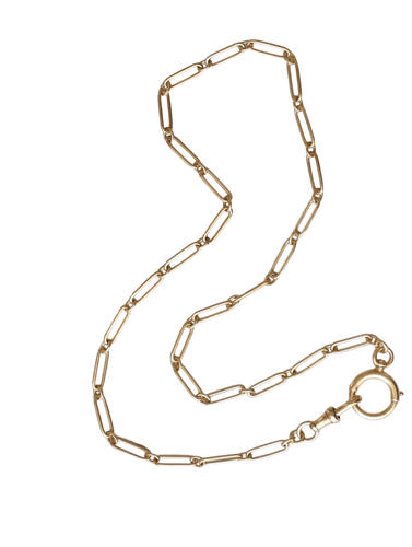 Collier Chaîne ancienne maille rectangle en or jaune 58 Facettes