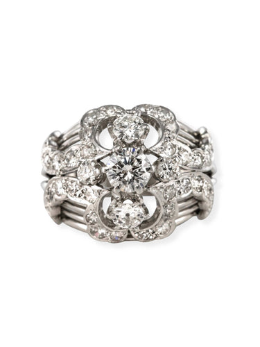 Bague 57 Bague dôme vintage diamants 58 Facettes 19-337-54