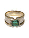 Ring Yellow gold bangle ring, tourmaline and baguette diamonds 58 Facettes 0