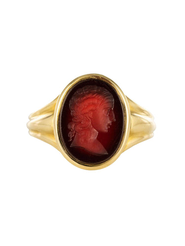 Bague 68 Bague ancienne homme intaille sur cornaline 58 Facettes 20-292-60