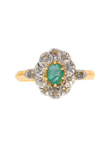Bague 53 Bague ancienne pompadour émeraude diamants 58 Facettes 19-528-48