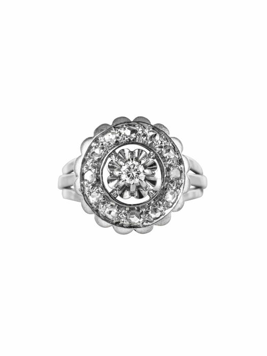 Bague 52 Bague ancienne ronde diamants 58 Facettes 20-105-48