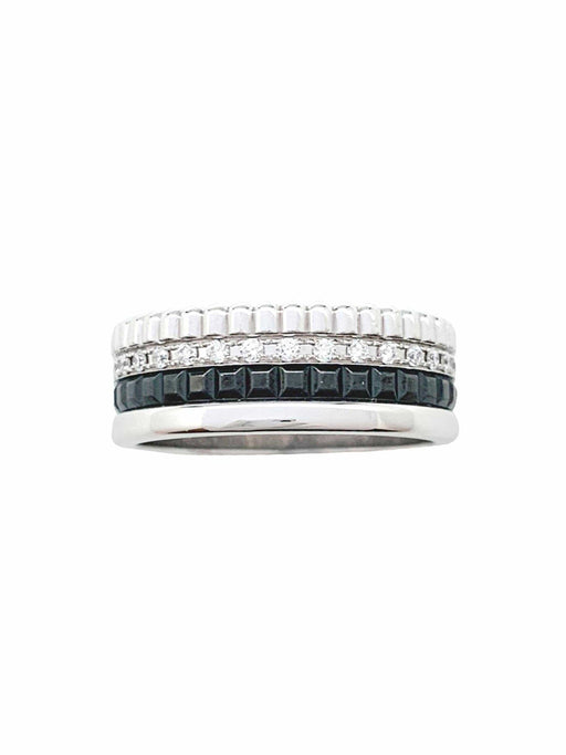 Ring 51 Boucheron ring, “Quatre Black Edition”, in white gold, diamonds. 58 Facettes 30977