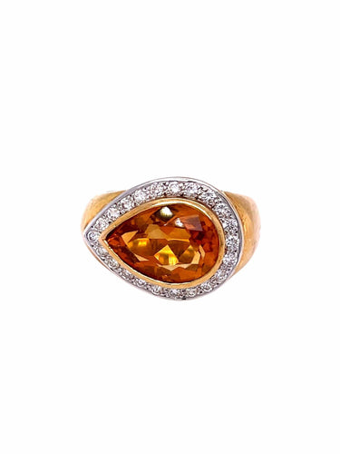 Bague Bague Citrine Art Deco 58 Facettes