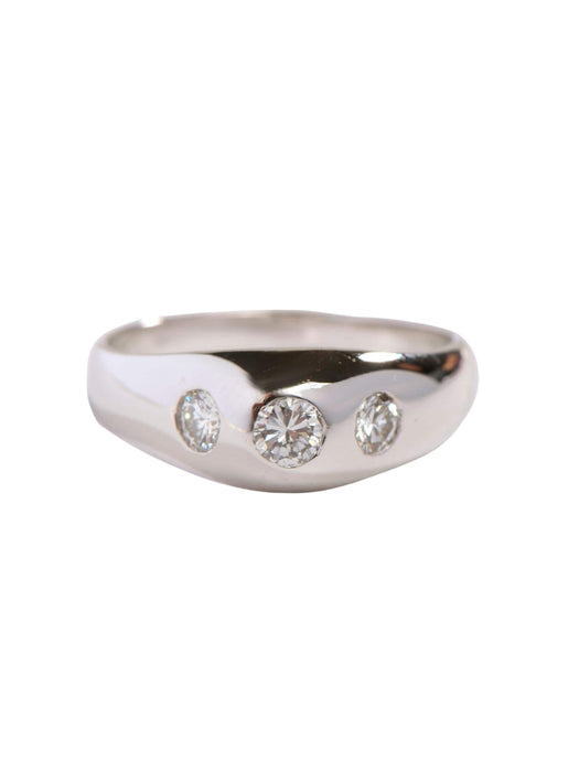 Bague 51 Bague Jonc Or blanc Diamant 58 Facettes 00140CN