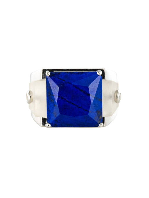 Bague 54 Bague lapis lazuli cristal de roche et diamants 58 Facettes 17-358-54-1