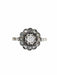 Ring 53 Old daisy ring white gold diamonds 58 Facettes TBU